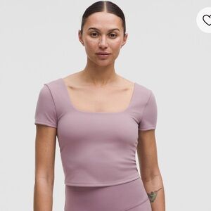 Lululemon Wunder Under Smooth Cover Square neck Tshirt size 6 NWT